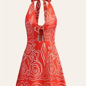 Commense Red Halter Dress Size Medium